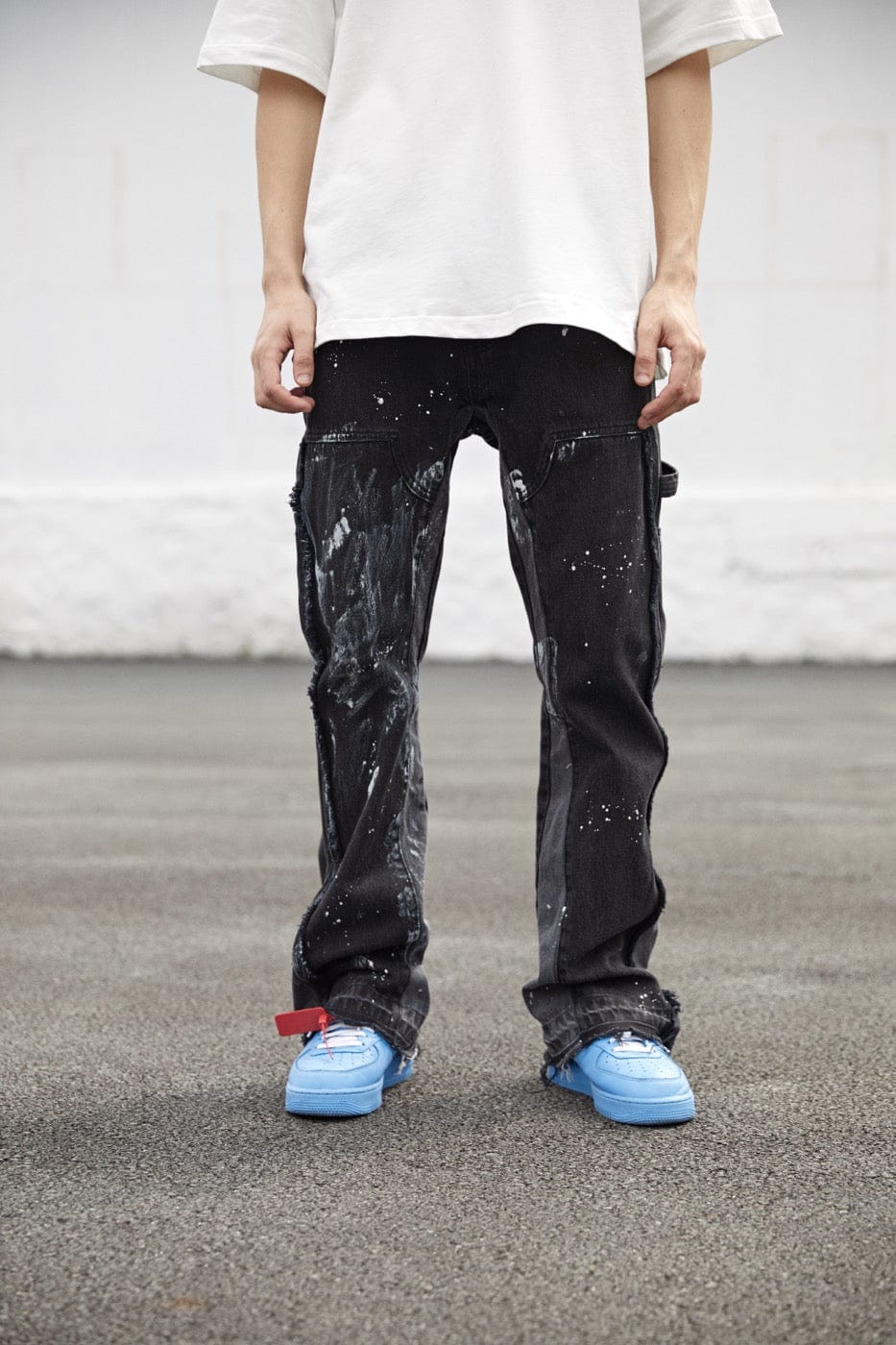 Paint Splatter Black Denim Jeans