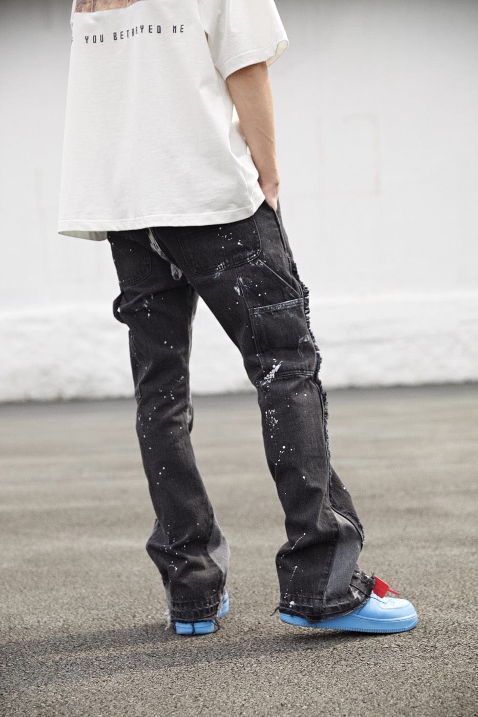 Paint Splatter Black Denim Jeans