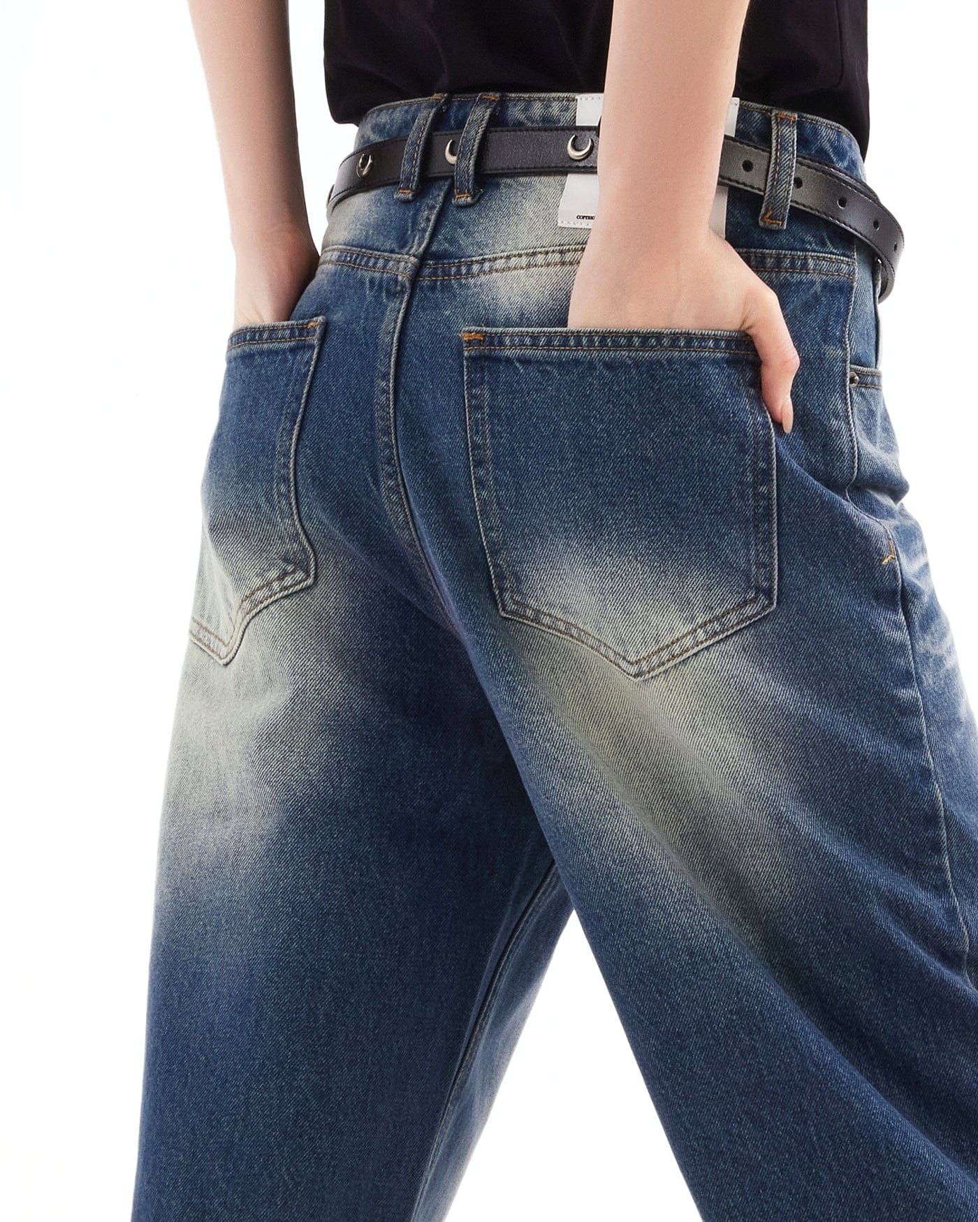 Blue Vintage Wash Wide Jeans