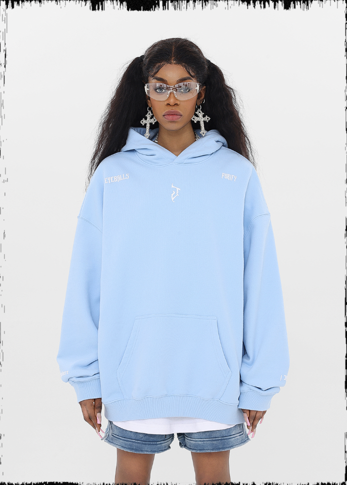 Hoodie with Basic Logo Print - chiclara