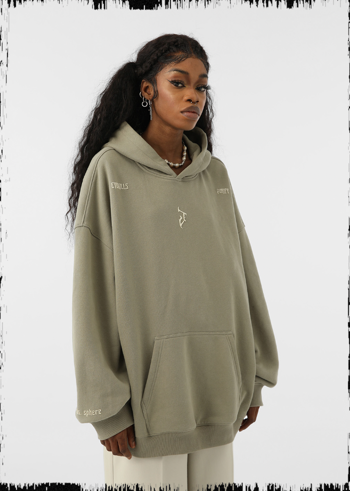 Hoodie with Basic Logo Print - chiclara