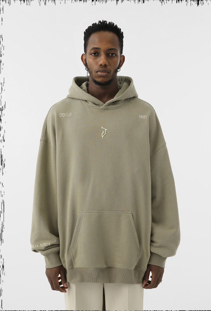 Hoodie with Basic Logo Print - chiclara