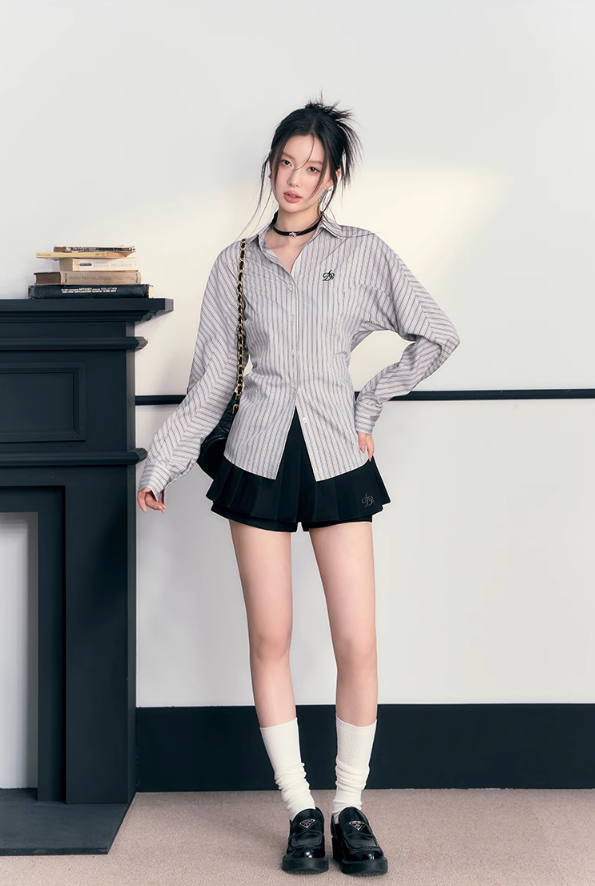 Pastel Pinstripe Button-Down Shirt