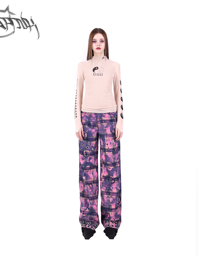 PINKSPINK Mystic Plaid Cargo Pants - Purple and Pink