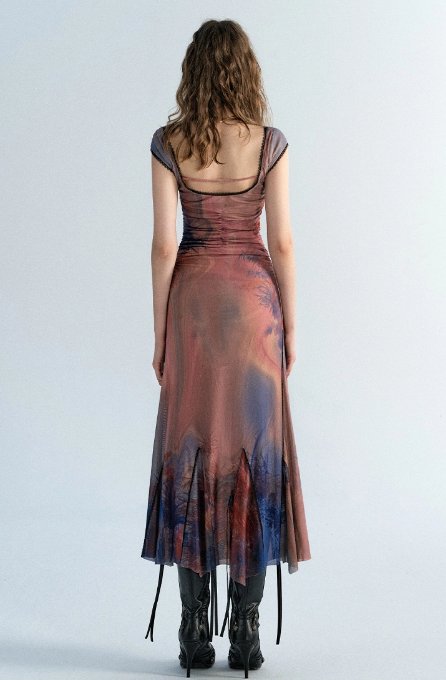 Colorful Paint A-Line Dress - chiclara
