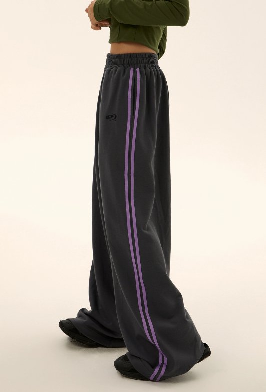 Two-Stripes Wide-Leg Track Pants