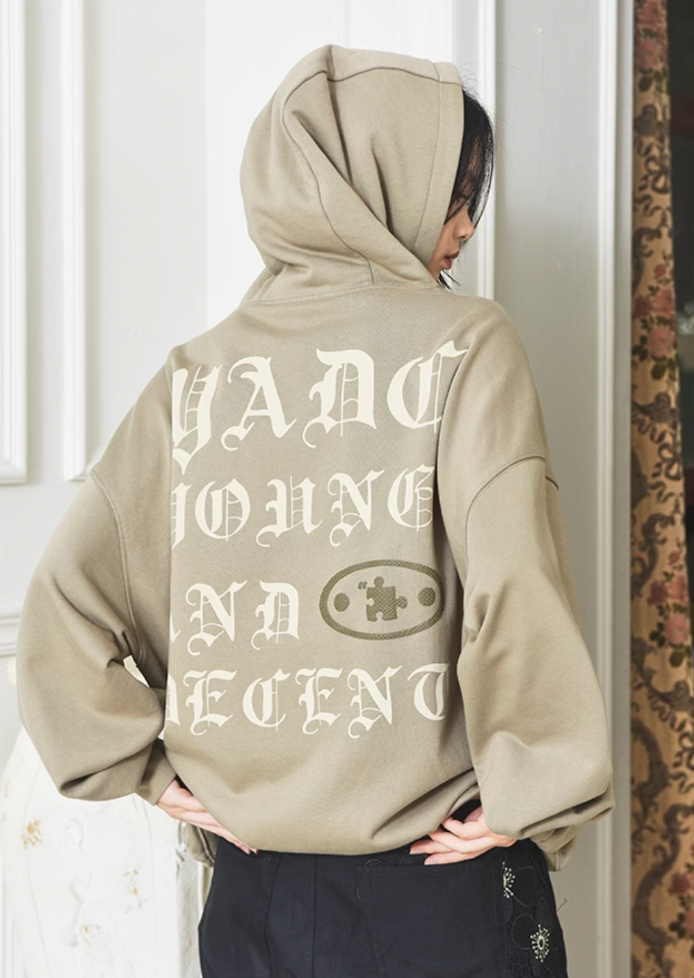 Edgy Open Hole Distressed Hoodie - chiclara