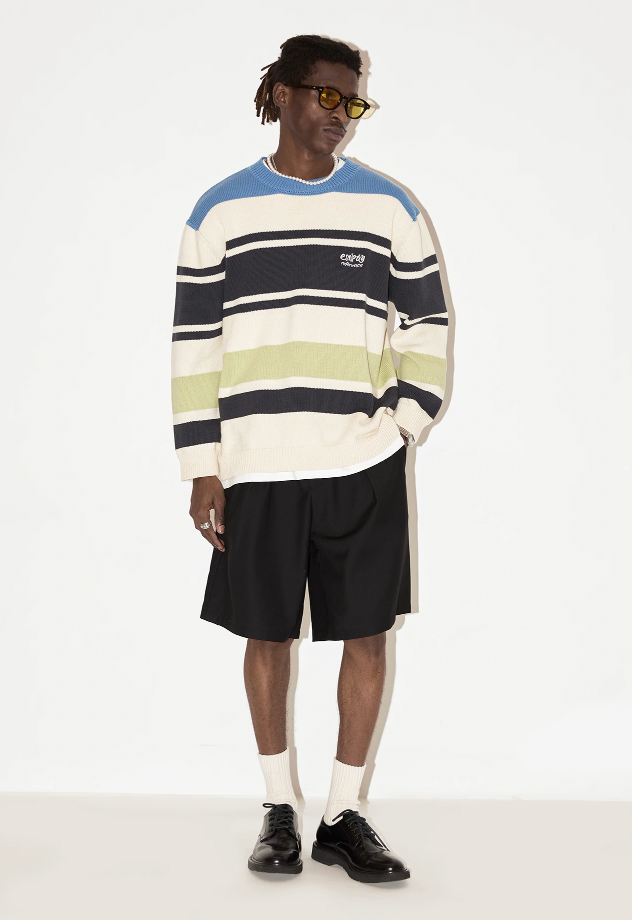 Colorful Stripes Multi Color Knit Sweater - chiclara