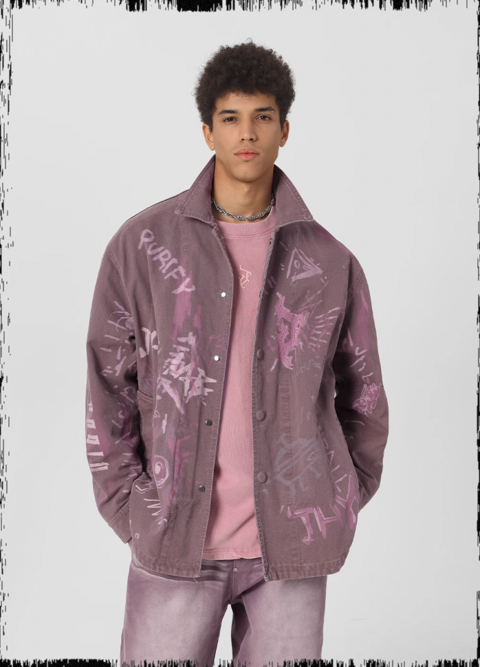 Pulp Printed Work Jacket - chiclara