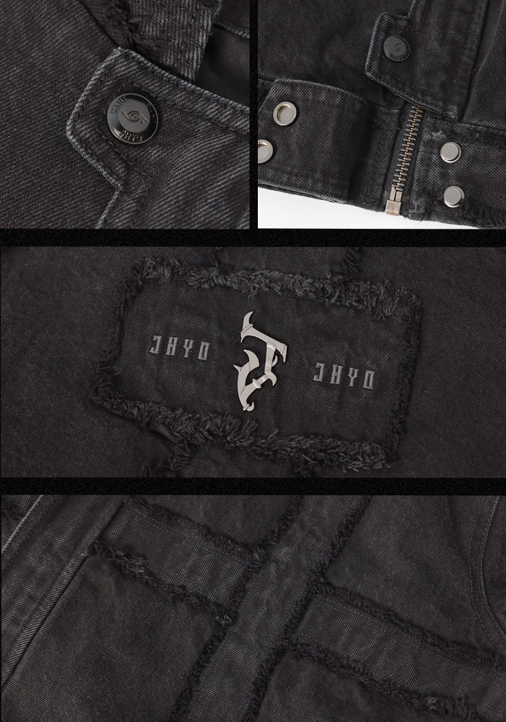 Brushed Denim Embroidered Jacket - chiclara