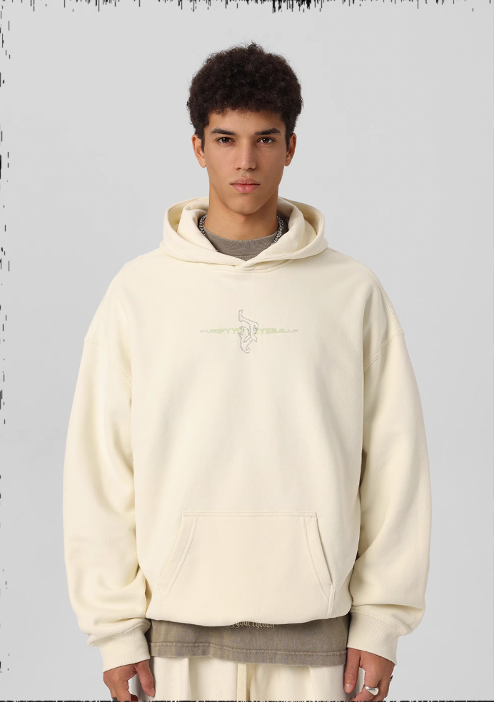 Embroidered Beaded Logo Hoodie - chiclara