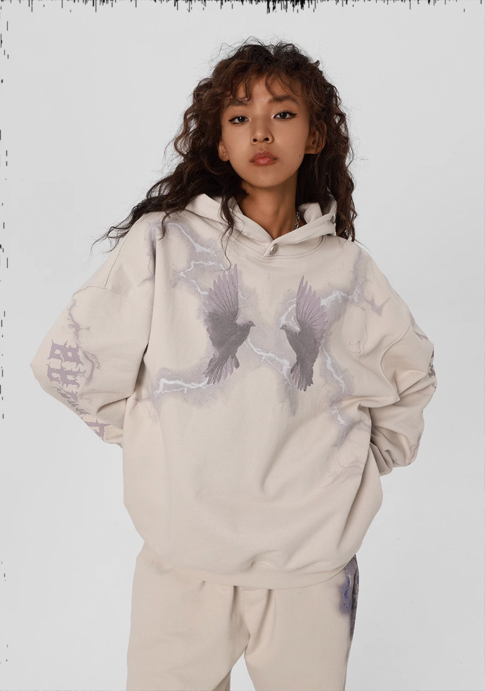 Thunder Bird Printed Hoodie - chiclara