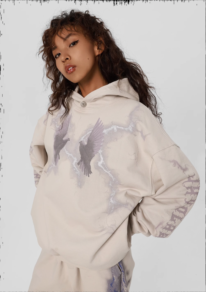 Thunder Bird Printed Hoodie - chiclara