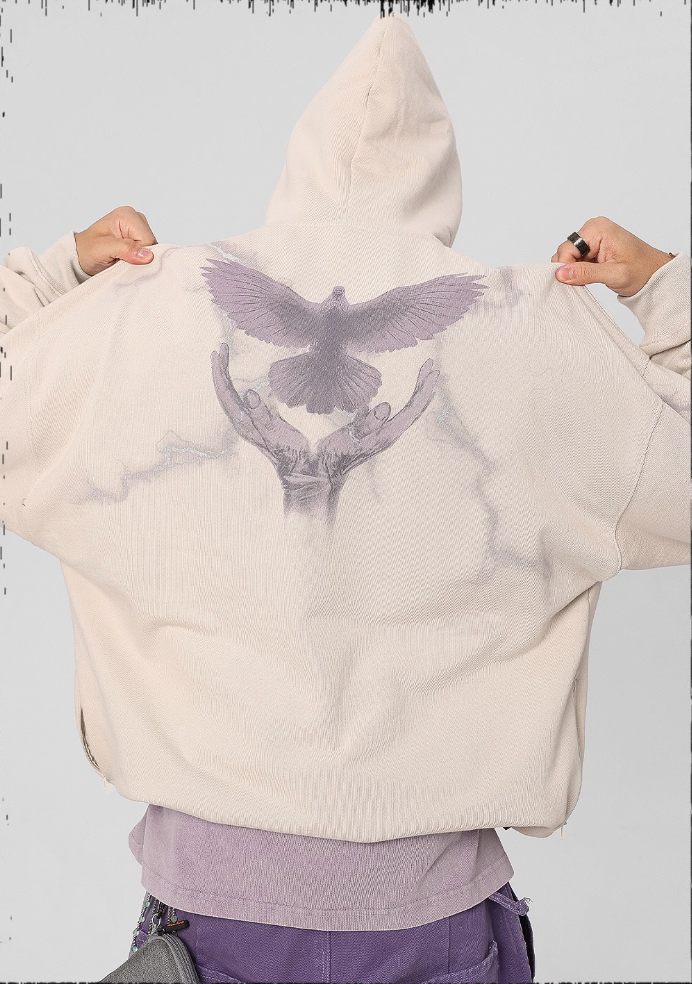 Thunder Bird Printed Hoodie - chiclara