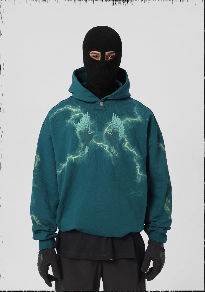 Thunder Bird Printed Hoodie - chiclara