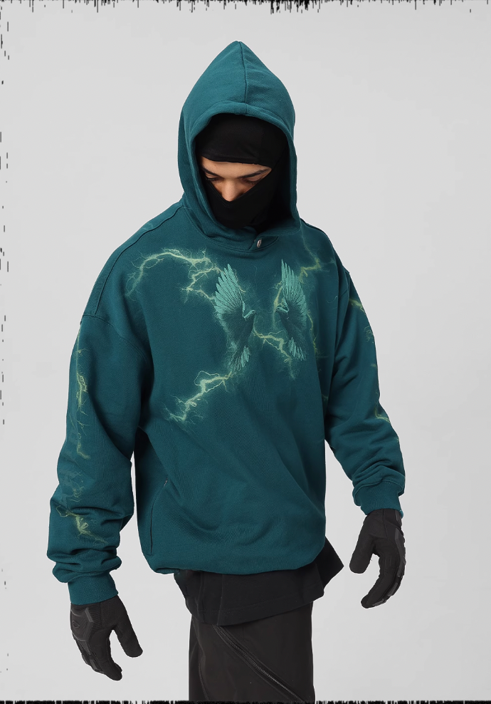 Thunder Bird Printed Hoodie - chiclara