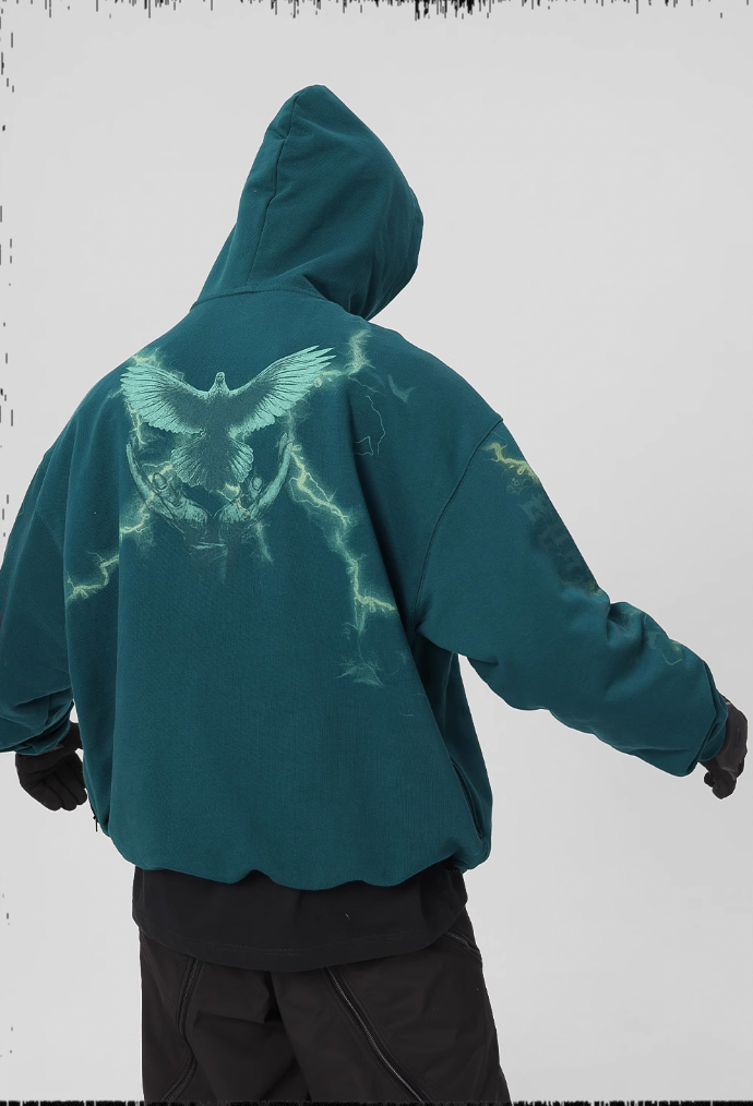 Thunder Bird Printed Hoodie - chiclara