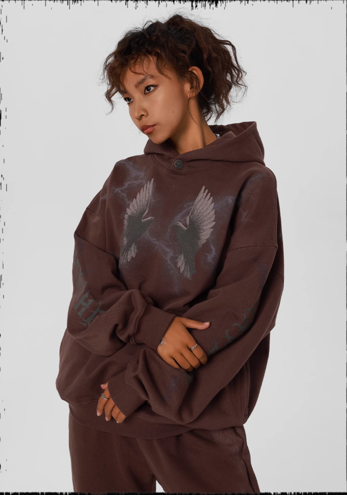 Thunder Bird Printed Hoodie - chiclara