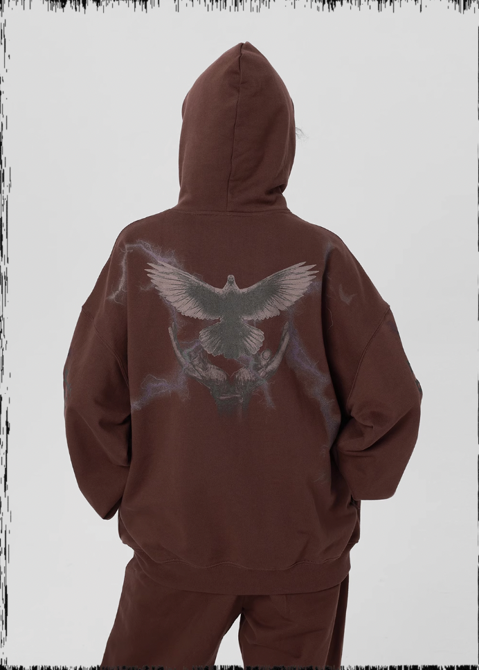 Thunder Bird Printed Hoodie - chiclara