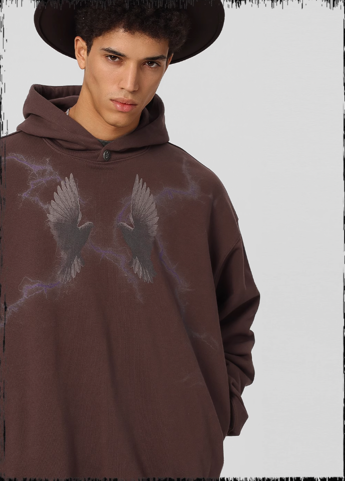 Thunder Bird Printed Hoodie - chiclara