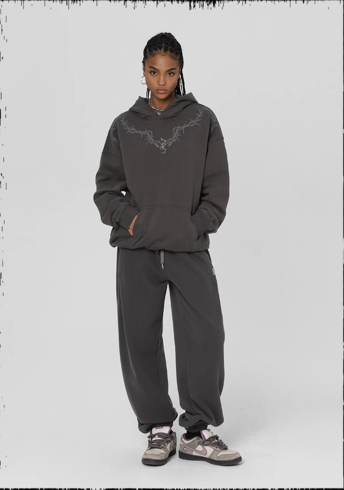 Loose Embroidery Sweatpants - chiclara