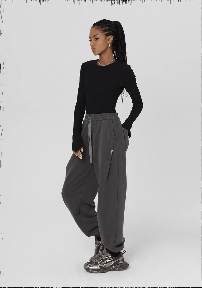 Loose Embroidery Sweatpants - chiclara