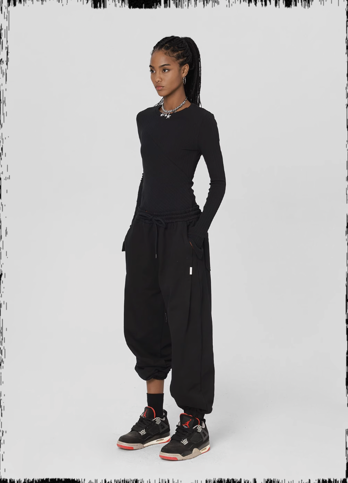 Loose Embroidery Sweatpants - chiclara