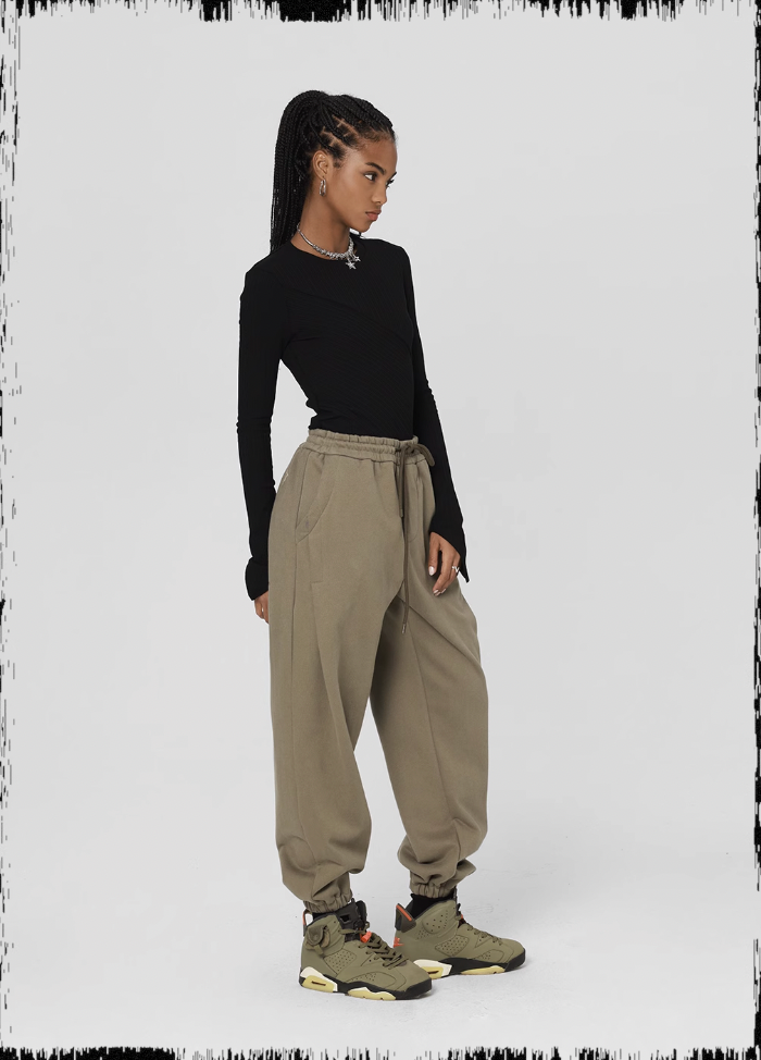 Loose Embroidery Sweatpants - chiclara