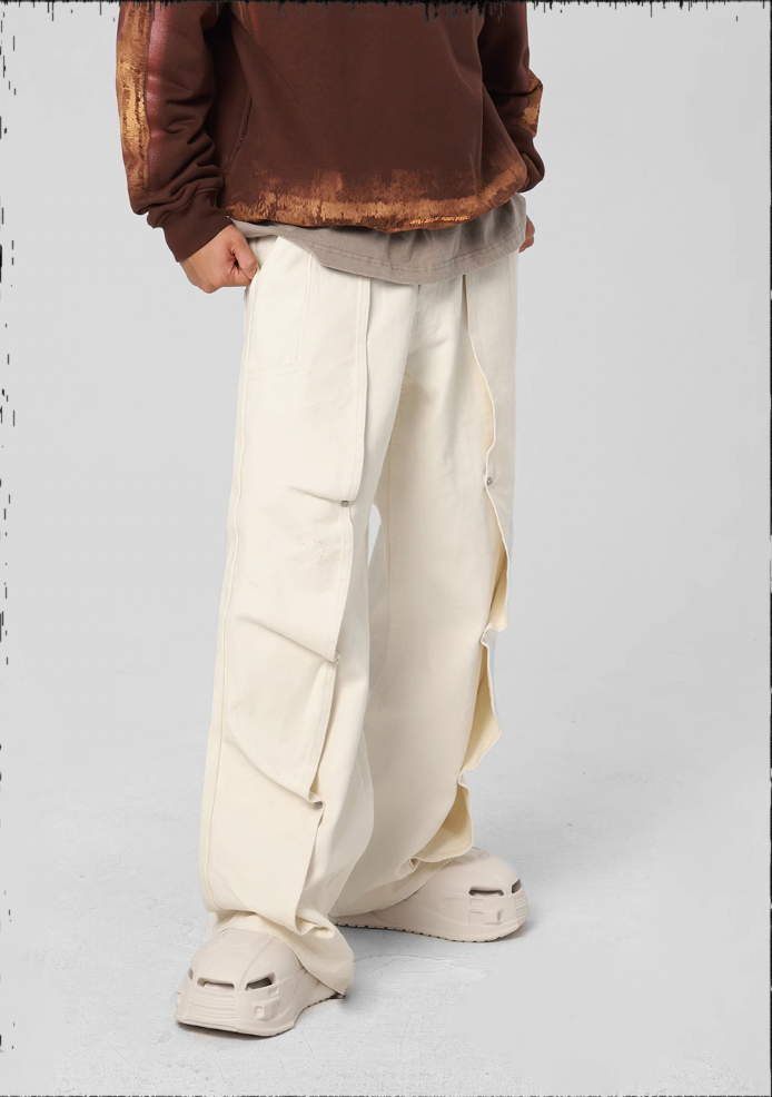 Deconstructed Pleated Work Pants - chiclara