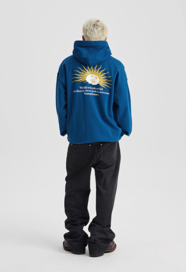 Scenic Sunrise Sunset Print Zipper Hoodie - chiclara