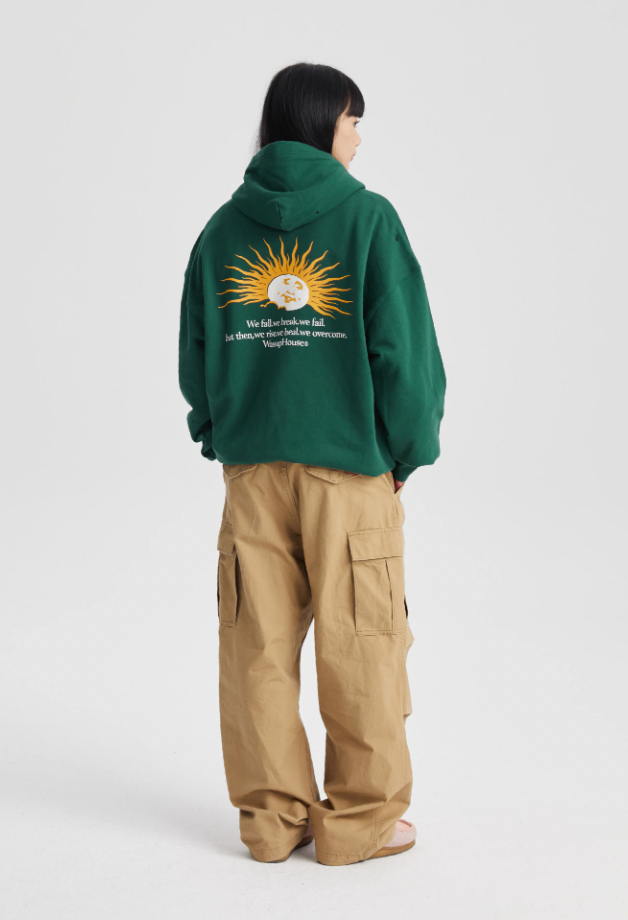 Scenic Sunrise Sunset Print Zipper Hoodie - chiclara