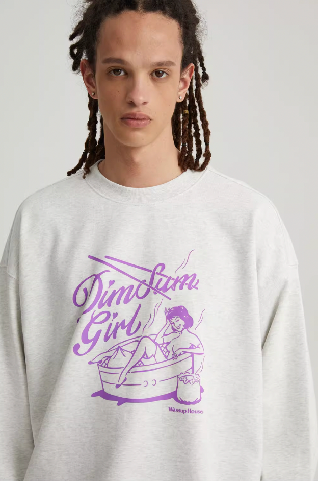 Playful Dim Sum Girl Printed Sweatshirt - chiclara