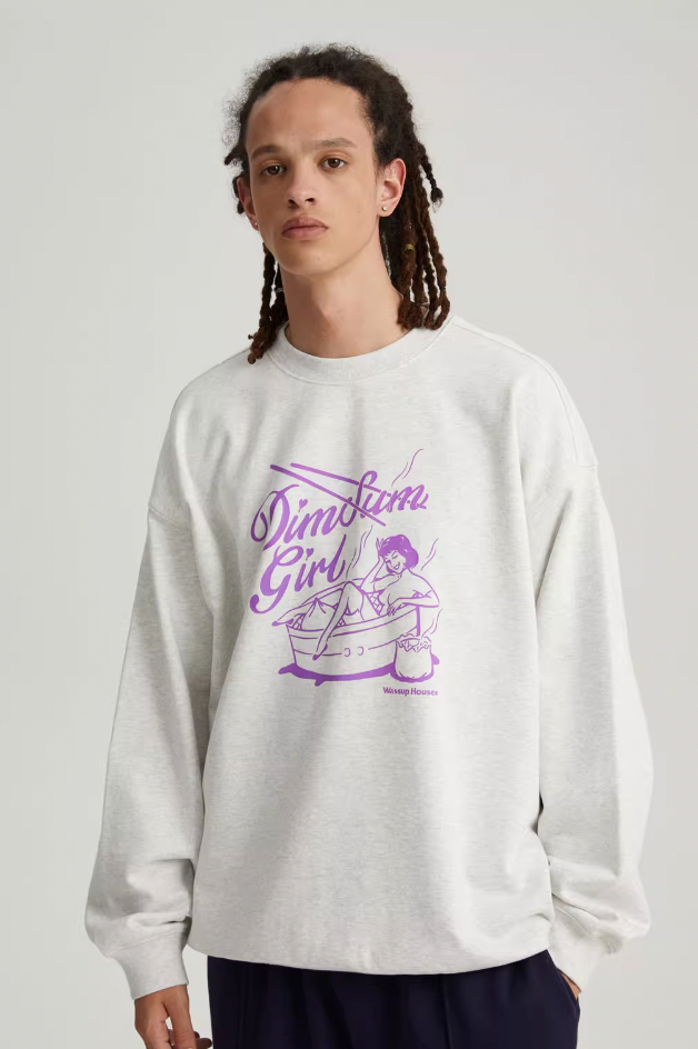 Playful Dim Sum Girl Printed Sweatshirt - chiclara