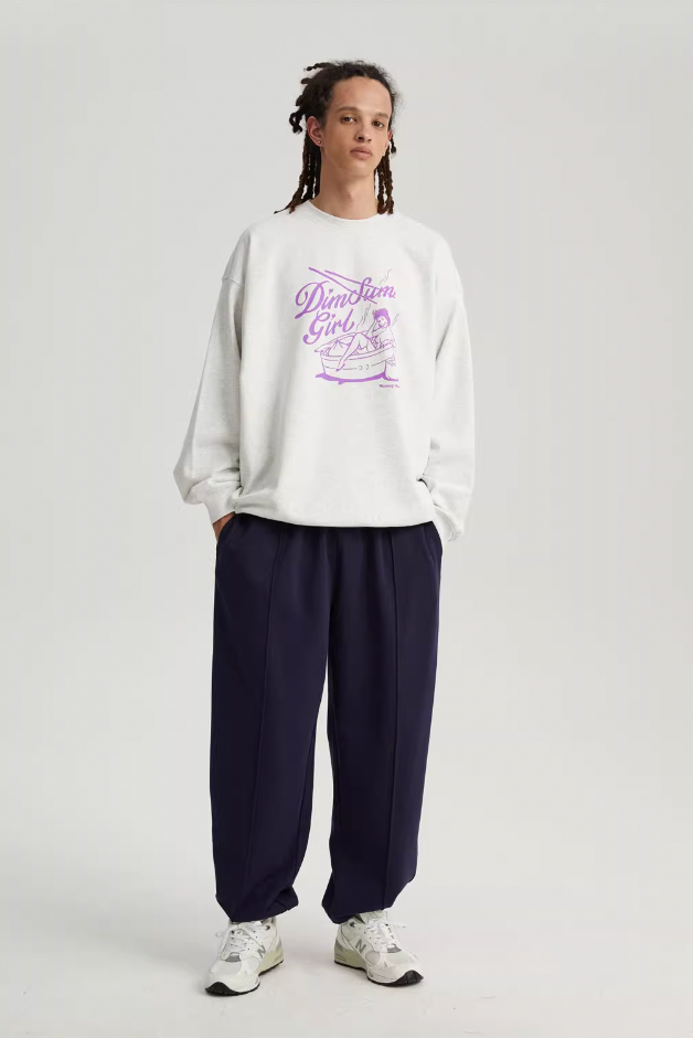 Playful Dim Sum Girl Printed Sweatshirt - chiclara