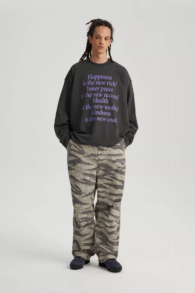 Bold Slogan Printing Sweatshirt - chiclara