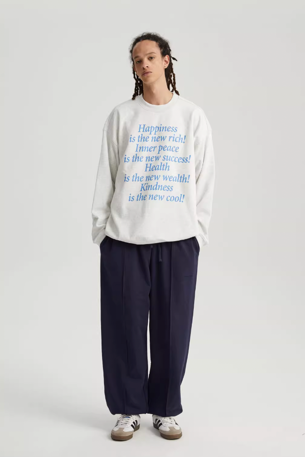 Bold Slogan Printing Sweatshirt - chiclara