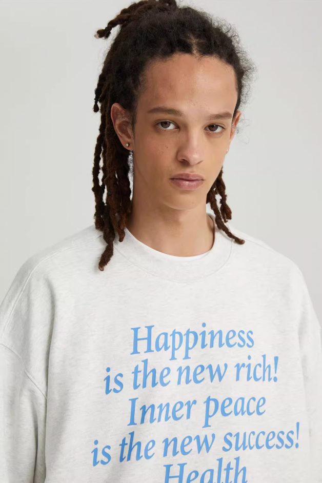 Bold Slogan Printing Sweatshirt - chiclara