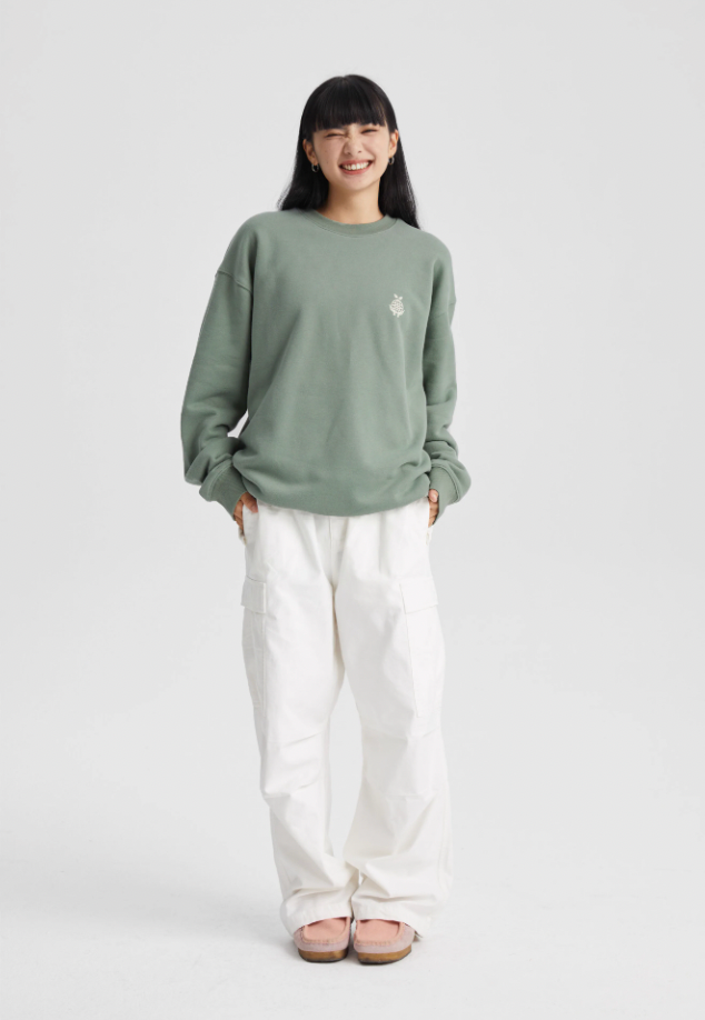 Eco-Friendly Earth Planting Printed Embroidery Sweatshirt - chiclara