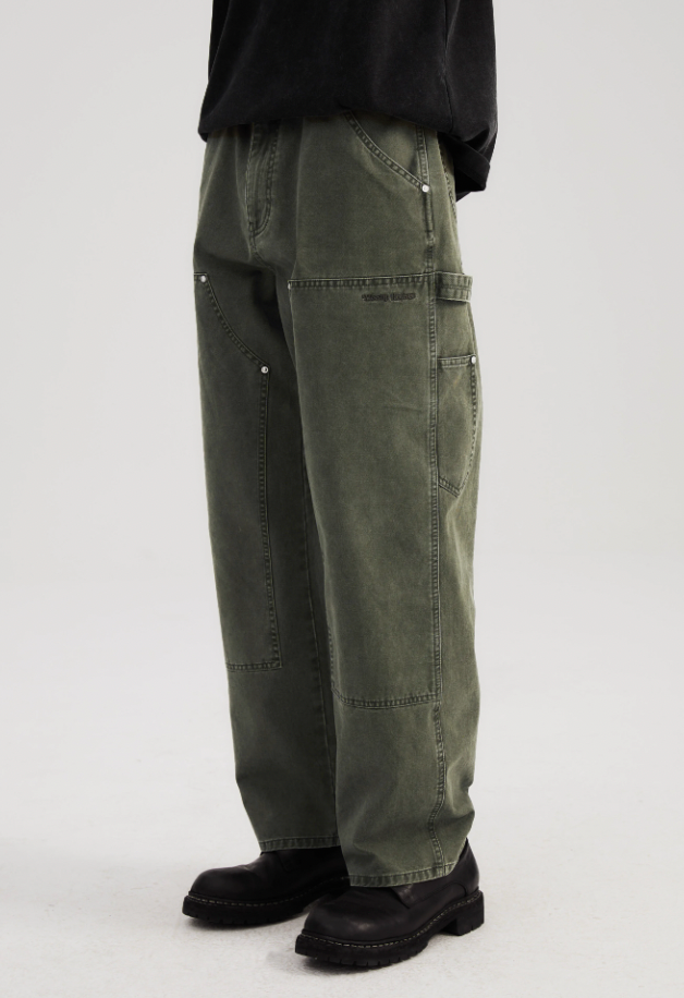 Heavy-Duty Double Knee Workwear Long Pants - chiclara