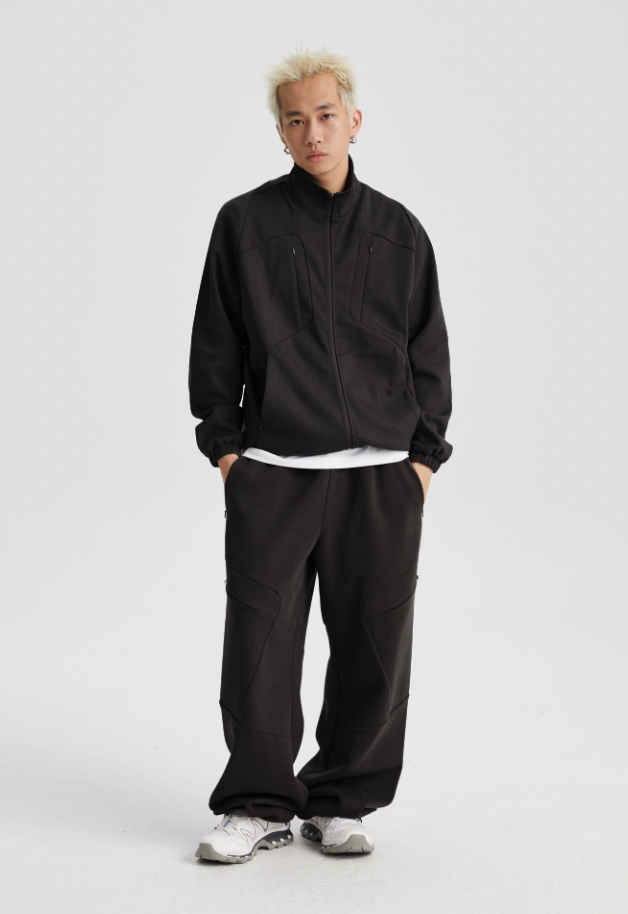 Avant-Garde Patchwork Deconstructed Zipper Sweat Pants - chiclara