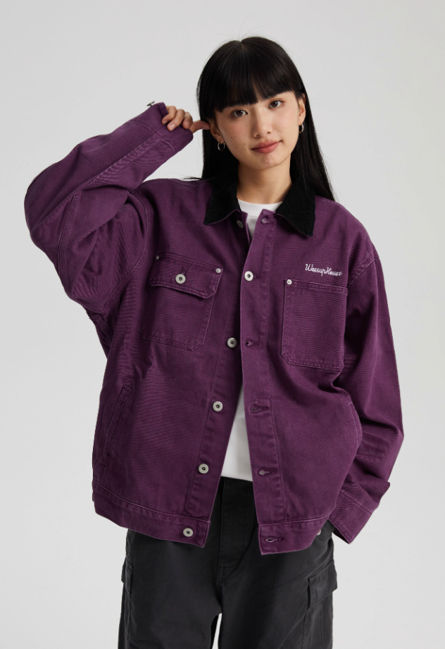 Durable Washed Work Jacket - chiclara