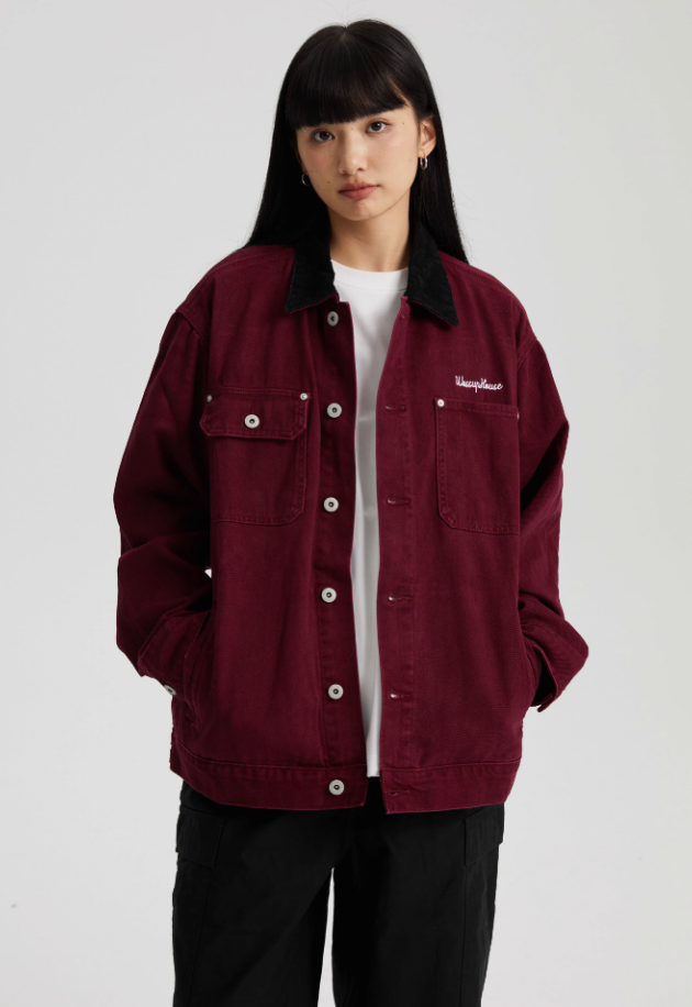 Durable Washed Work Jacket - chiclara