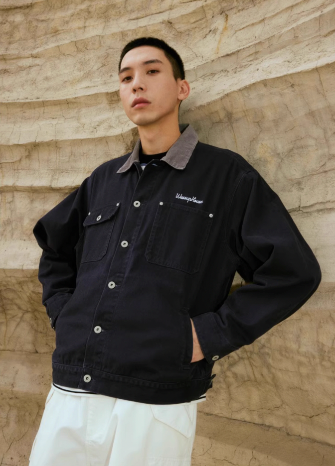 Durable Washed Work Jacket - chiclara