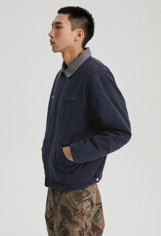 Vintage-Inspired Washed Detroit Jacket - chiclara