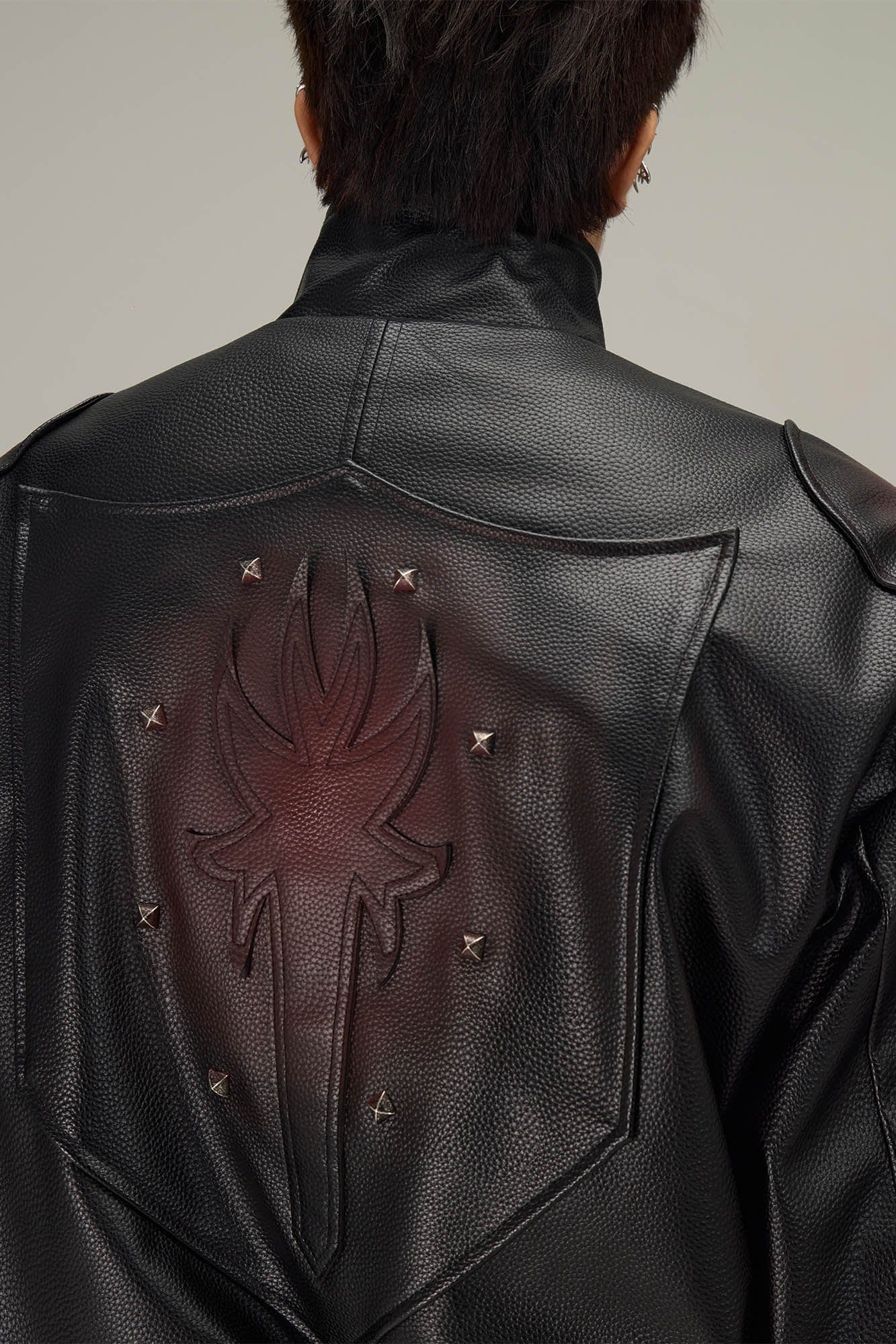 Flame Leather Bomber