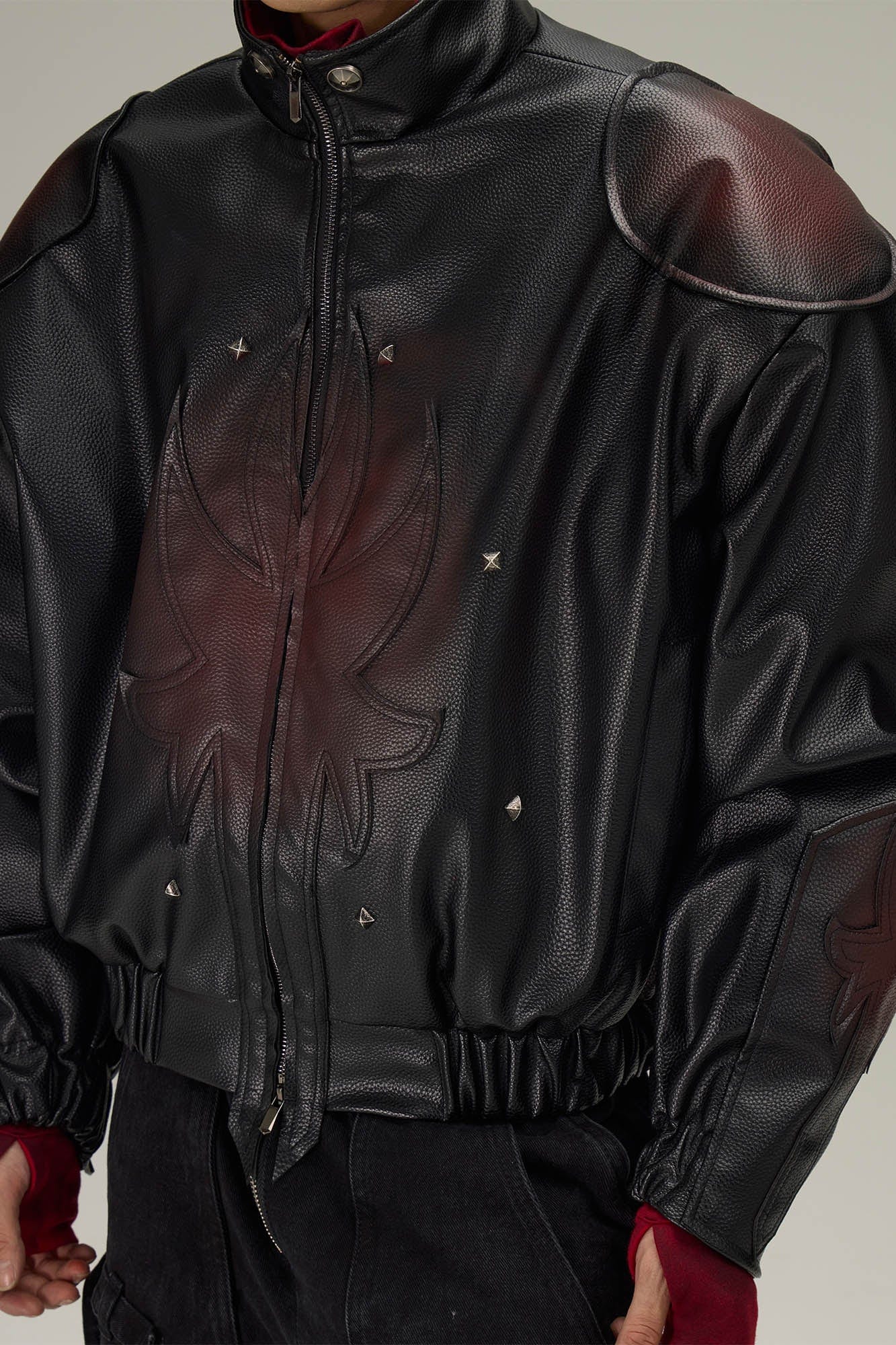 Flame Leather Bomber