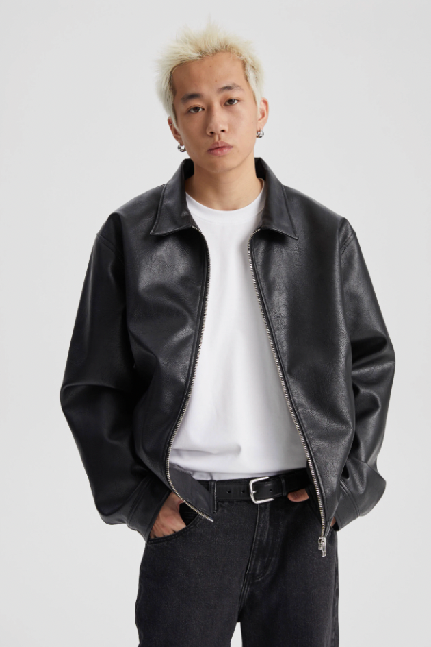 Timeless Basic Zipper Leather Jacket - chiclara