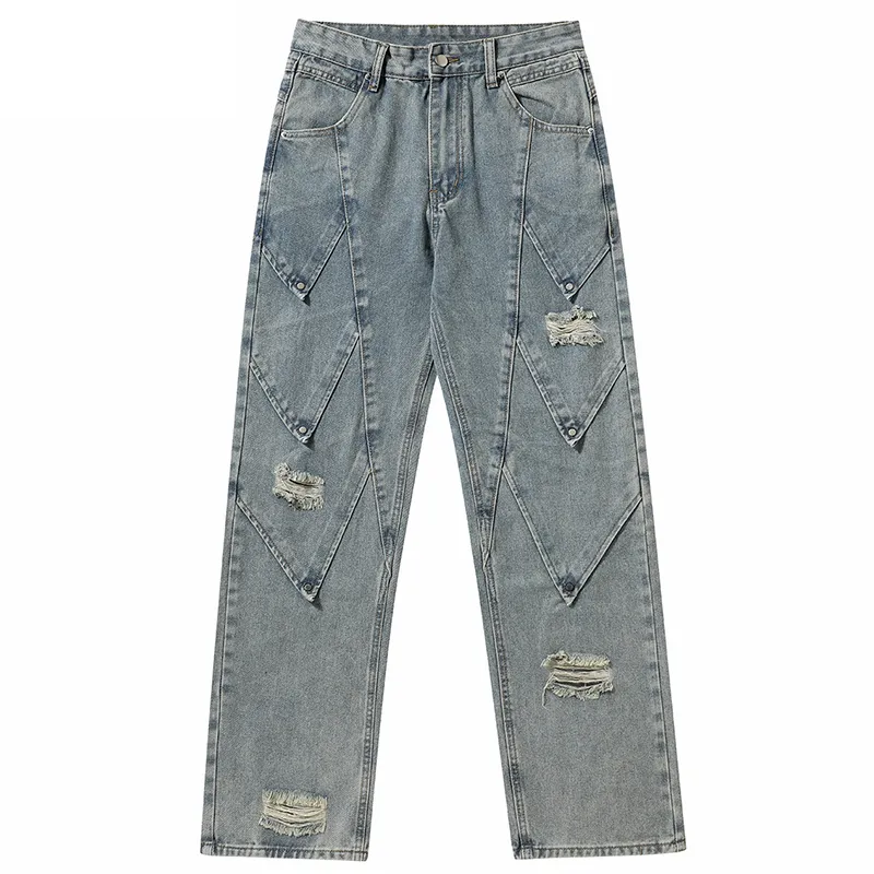 Dekonstruierte Diamant -Denim -Jeans