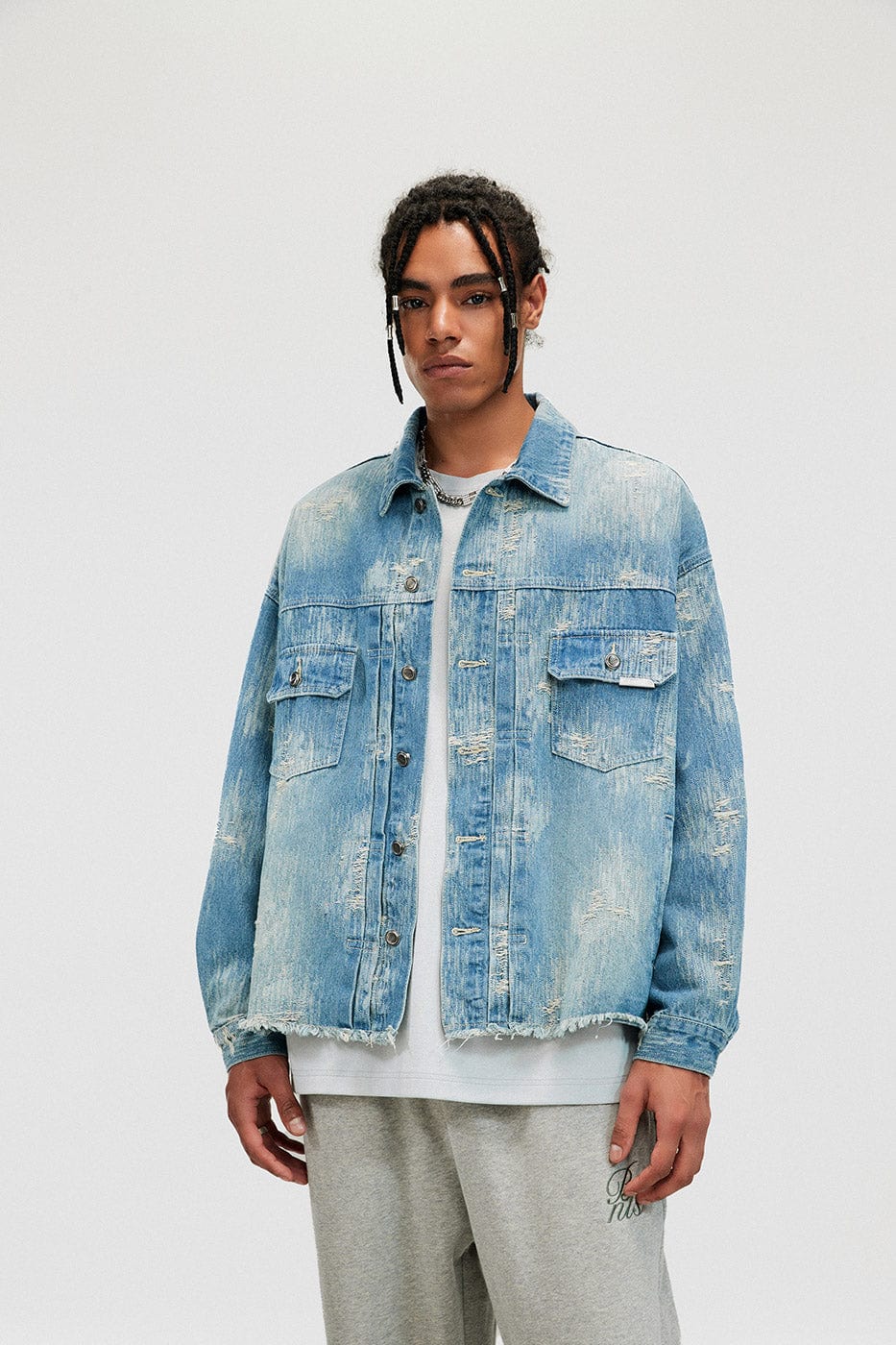 Raw-Edge Denim Jacket