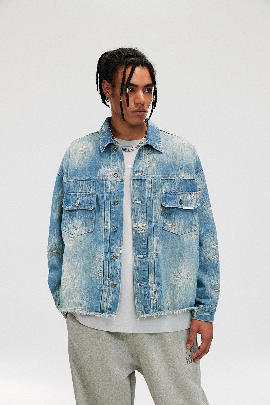 Raw-Edge Denim Jacket